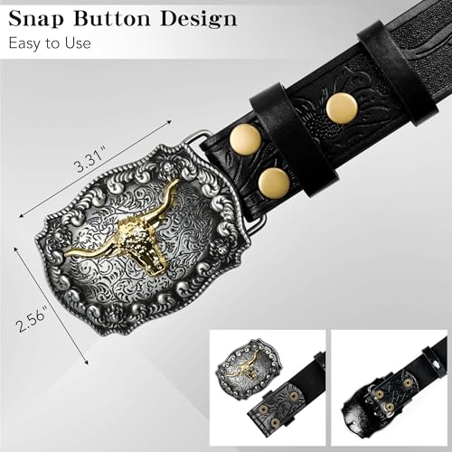 Women's Vintage Western Leather Buckle Belt Ladies Cowgirl Concho PU Belt4