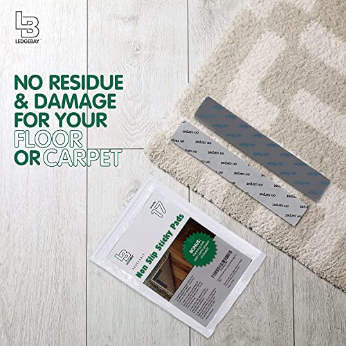 Ledgebay Pinças de tapete para tapetes de área – Pacote com 17 reutilizáveis, não deslizantes, laváv