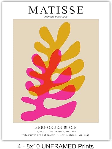 Vista 11 de LARGE 11x14 - Matisse Wall Art - Matisse Poster - Minimalist Wall Art - Abstract Art - Aesthetic Room Decor Set - Mid Century Modern Wall Art