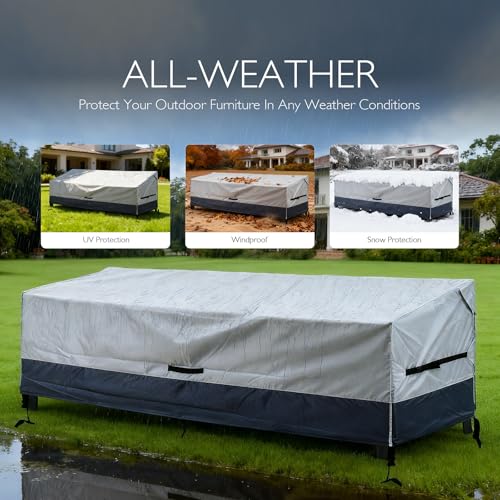 Patio Loveseat Cover Waterproof 420D Bench Cover, 74"x35"x31", Grey by Aloomis - Image 4