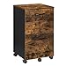 VASAGLE Caisson 2 tiroirs, Placard Bureau sur roulettes, pour Documents A4, dossiers Suspendus, Style Industriel, Marron Rustique et Noir OFC040B01