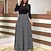 Dresses That Hide Belly Fat Long Sleeve Polka Dot Maxi Empire Waist Long Dress Spring Fashion 2024 Casual Summer Beach Sun Boho Plus Size Dresses Clothes Outfits Vestidos Casuales para Mujer Black M