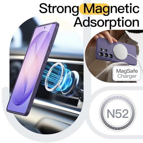 Image of JETech Slim Cover Case for Samsung Galaxy S26 Ultra, Compatible with MagSafe, Anti-Slip Grip & Full Camera Lens Protection, Soft TPU Protective Phone Cover, Shockproof (Heron Purple)