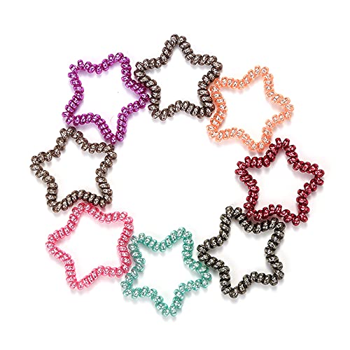 Atllm Star Spiral Hair Ties, Hair Coils, Phone Cord Hair Ties, For Girls 15 Count #TOP6
