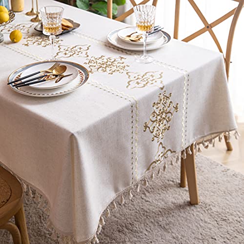 Nappe coton et lin solide anti-rayures pour buffet repas - 2