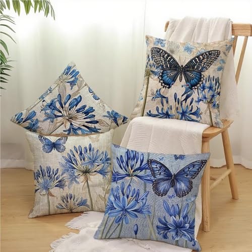 Housse coussin extérieur imperméable bleu pour salon de jardin - 3