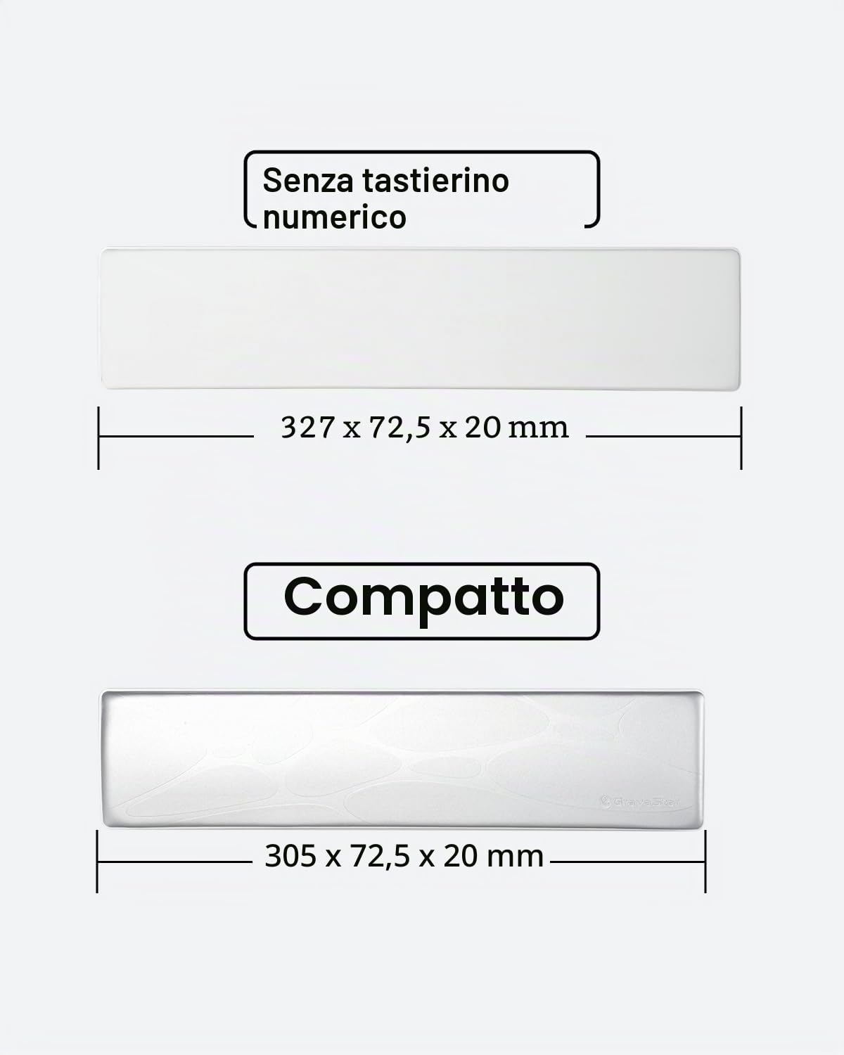 GravaStar Poggiapolsi per tastiera, bianco