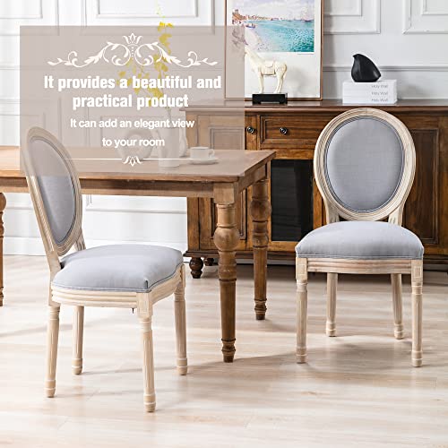 Nrizc French Bistro Chairs Set Of 4, French Country Farmhouse Wood Round Back Dining Chair, For Dining Room/Living Room/Bedroom #TOP4