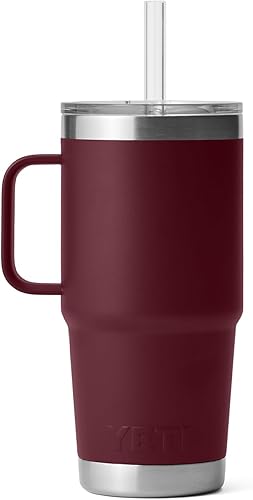 Miniatura 504 de YETI Rambler - Vaso de viaje con asa y tapa con popote, 35 onzas, vaso de agua de viaje, con asa, acero inoxidable, color blanco