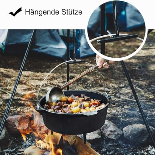 Dutch Oven Deckelheber, 26cm Deckelheber Griffhaken, Feuertopf Deckelheber, Küchen Zubehö, für Outdoor Topfheber, für BBQ, Feuertöpfe, Kochtopf, Camping, Gusseisen Töpfe