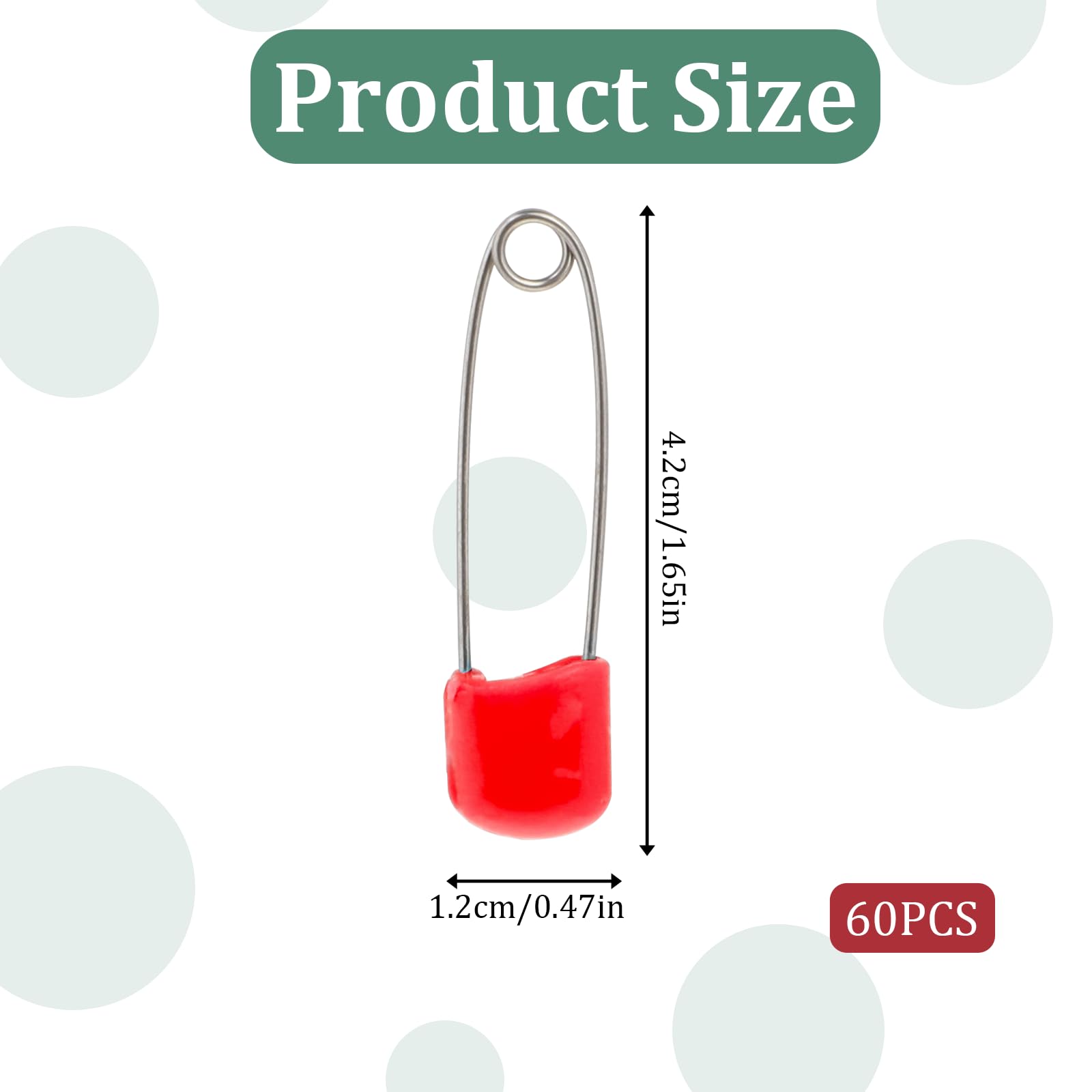 Amazon.co.jp: 60個 赤い安全ピン 安全おむつピン プラスチックヘッド