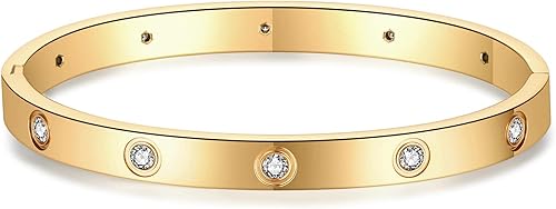 Miniatura 3 de PDWZNBA Pulsera de amistad chapada en oro de 18 quilates con piedras de circonita cúbica, el mejor regalo con cristal para el día de la madre, día