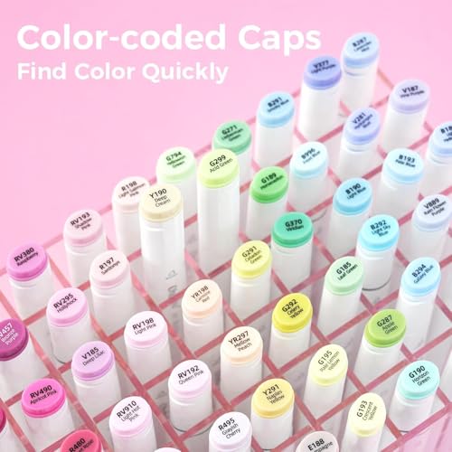 Image of Ohuhu Alcohol Markers, 120-Color Marker Set For Artists, Oahu Series, Double Tipped Alcohol Based Art Markers For Adults Coloring Sketching Illustration, Marker Case, Fine & Chisel, Multicolor