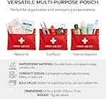 12 Paquet de trousses de premiers soins Sac vide Pochette de premiers secours, Mini Trousse de premiers soins Sacs en vrac Taille de voyage pour la maison Bureau Voiture Affaires Extérieurs Camping Randonnée à vélo (Rouge, Sac seulement)