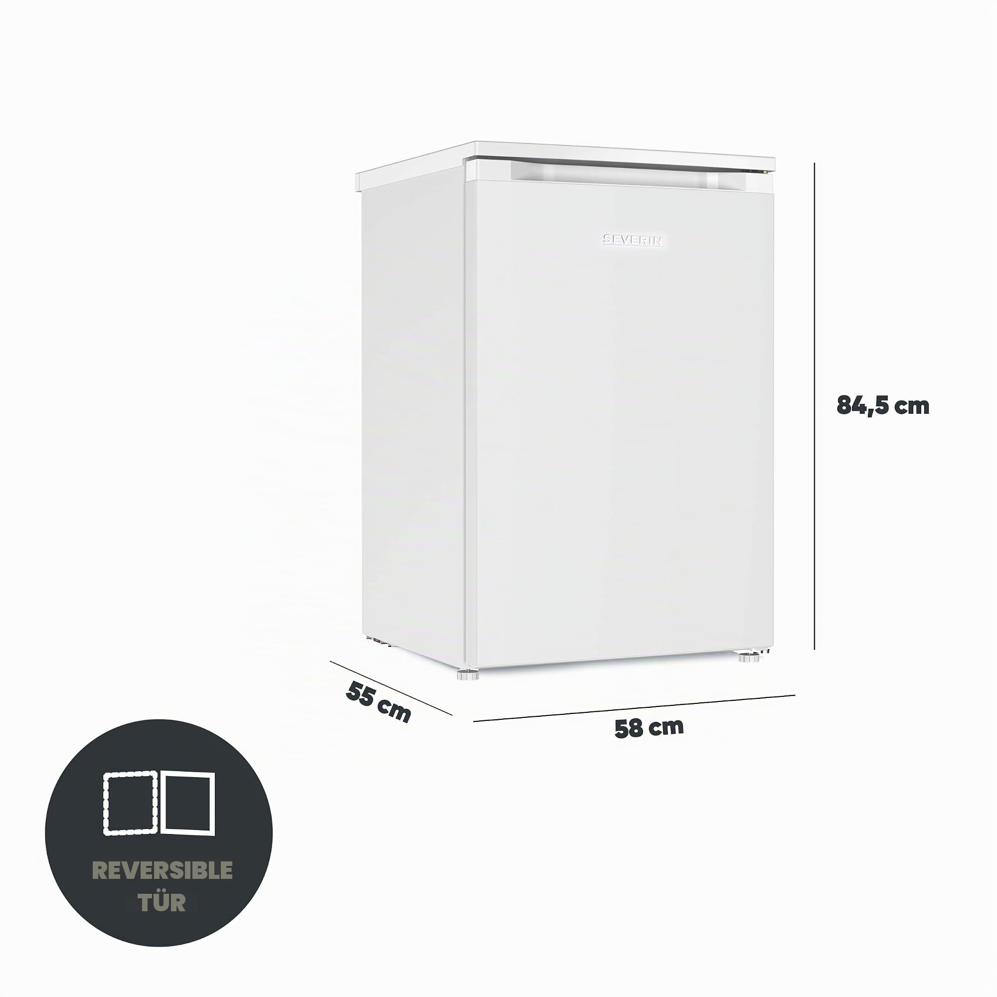 SEVERIN Gefrierschrank, besonders leise - 38 dB, individuell nutzbar durch 1 Klappe und 2 Boxen, 85 L Nutzinhalt, weiß, GS 8864