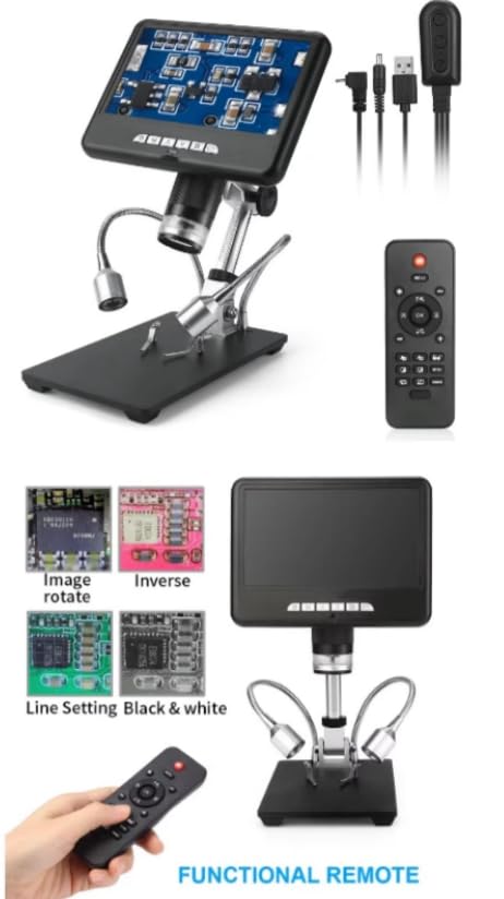 AD207 - Herramienta de soldadura de microscopio digital 3D para reparación de PCB/SMD con función ImageRotate