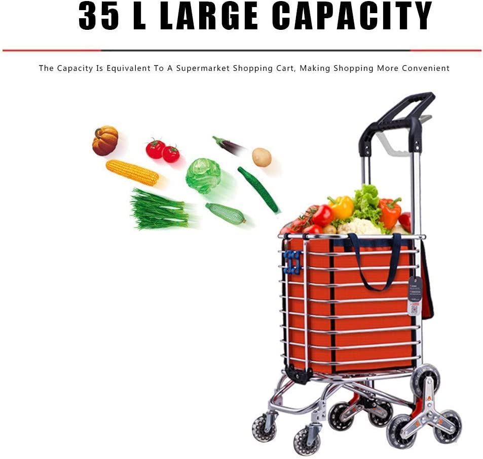 Einkaufstrolley Klappbar Einkaufswagen Sackkarre Faltbarer Rollwagen 35 Kg Tragkraft Drehgriff Einteiliger Aluminium… – Bild 4