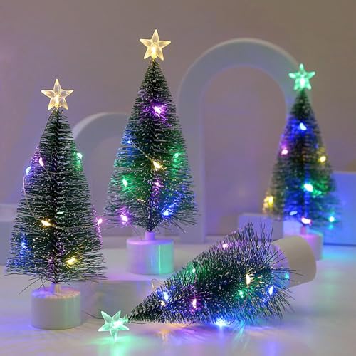 64 Cm Kleiner Weihnachtsbaum Mit Beleuchtung Wei - Mini Christbaum  Glasfaser Mit LED & Sternspitze