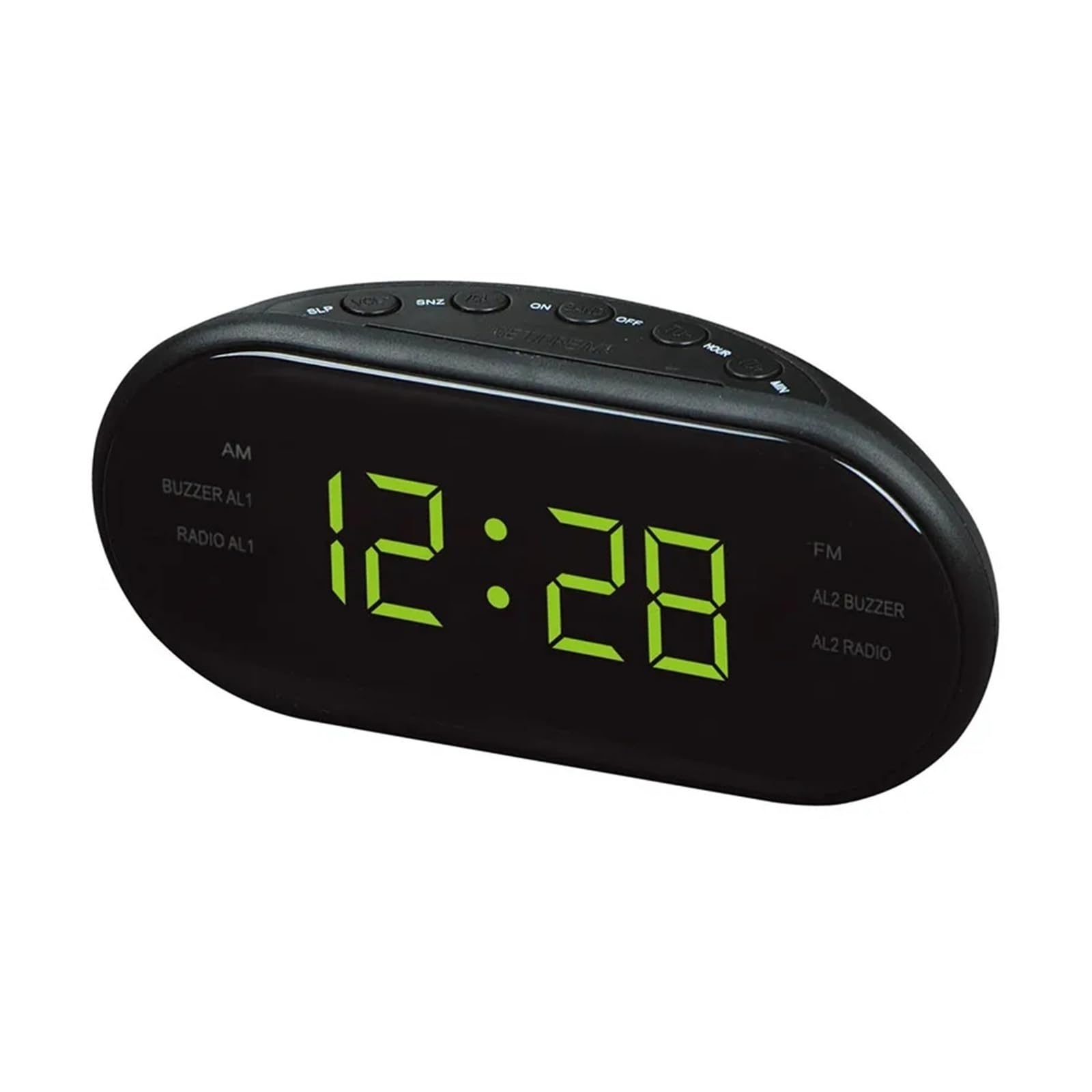 POAHNCU Alarm Clock, Alarm Clock Radio Digital Red With EU Large LED Display For Bedroom Bedside Desk,for Heavy Sleeper(Yellow-green)