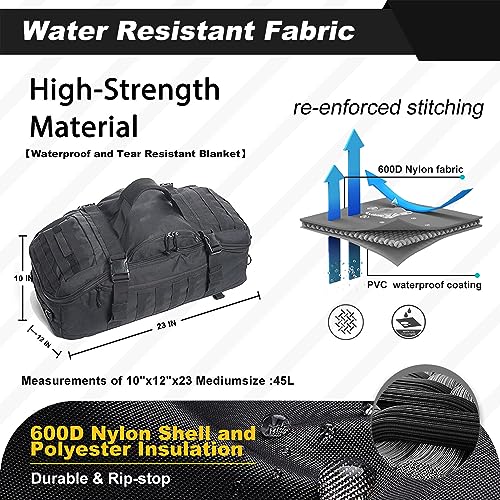 3 In 1 Tactical 45L Military Backpack Travel Duffle Bag for Weekender Gym Workout Deployment - Image 4