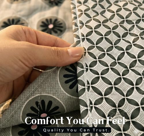Image of HOMEKART Ultrasonic Quilted AC Comforter 220 GSM (1500g) Premium Microfiber Reversible All-Season Blanket for Double Bed|Ultra Soft, & Lightweight, Quilt /Duvet | Comforter (Grey, 225CMx220CM)