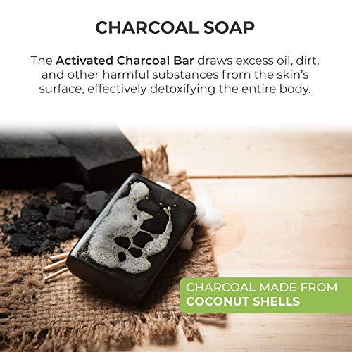 Activated Charcoal Black Bar Soap. W/Peppermint Oil Detoxifying Body Soap Organic Shea Butter Vegan 100% Natural Face… - Afbeelding 8