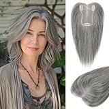 LONAI Real Human Hair Topper, 10 Inch 100％ Human Hair Toppers for Thinning Hair, Large Hand-woven area Coverage Natural Hairpiece Wiglet for Women Daily 5