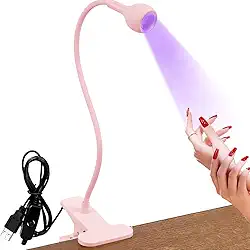 Luz Led UV Lanterna Mesa com Garra Secagem Unhas Gel Cabine Com Clipe Flexível (ROSA)