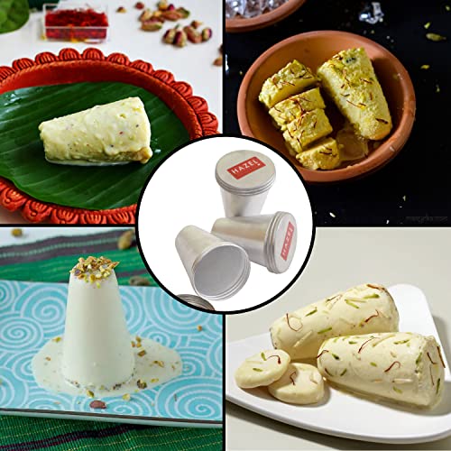 Image of HAZEL Aluminium Kulfi Moulds Set of 6 with Lid | Homemade Kulfi Moulds Set Big Size |Reusable Popsicle Ice Cream Mould DIY Kit