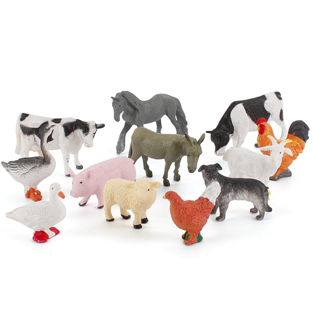 10 Set 12 Stück leichte Bauernhoftiermodelle wasserdichte Ente simulierte Tiere solide kleine Früherziehung Werkzeuge Home Ornament Geschenk