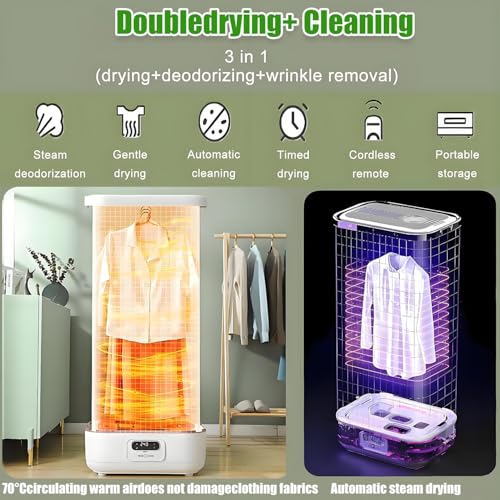 Sèche-linge vapeur intelligent pliable à haute efficacité pour garde-robe délicate