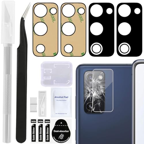 ZHUROUPU 2 Emballage arrière arrière de la caméra arrière de la caméra de Remplacement Compatible avec pour Samsung pour Galaxy S20 Fe, Adhesive & Twezer...