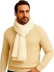 Cachecol Masculino de Lã Tricô Estilo e Proteção Outono Inverno