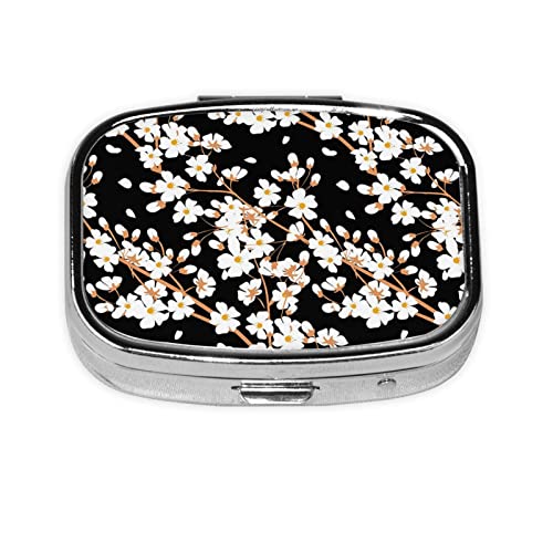 ピルケース 薬ケース 桜 花柄 和柄 和風 スクエアピルボックス ピルボックス 小さなピルボックス ミニピルボックス ミニ薬箱 携帯ピルケース 収納ボックス 小物入れ 携帯用 くすり整理 人気 長方形 薄型 コンパクト 小型 おしゃれ くすり整理 ピルミニ