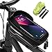 Borsa Telaio Bici Impermeabile, Porta Cellulare Bici MTB con Copertura Antipioggia, Supporto Telefono Bici Touchscreen Ampio Spazio, Portacellulare Bicicletta per Smartphone sotto 6,8 Pollici, LEMEGO