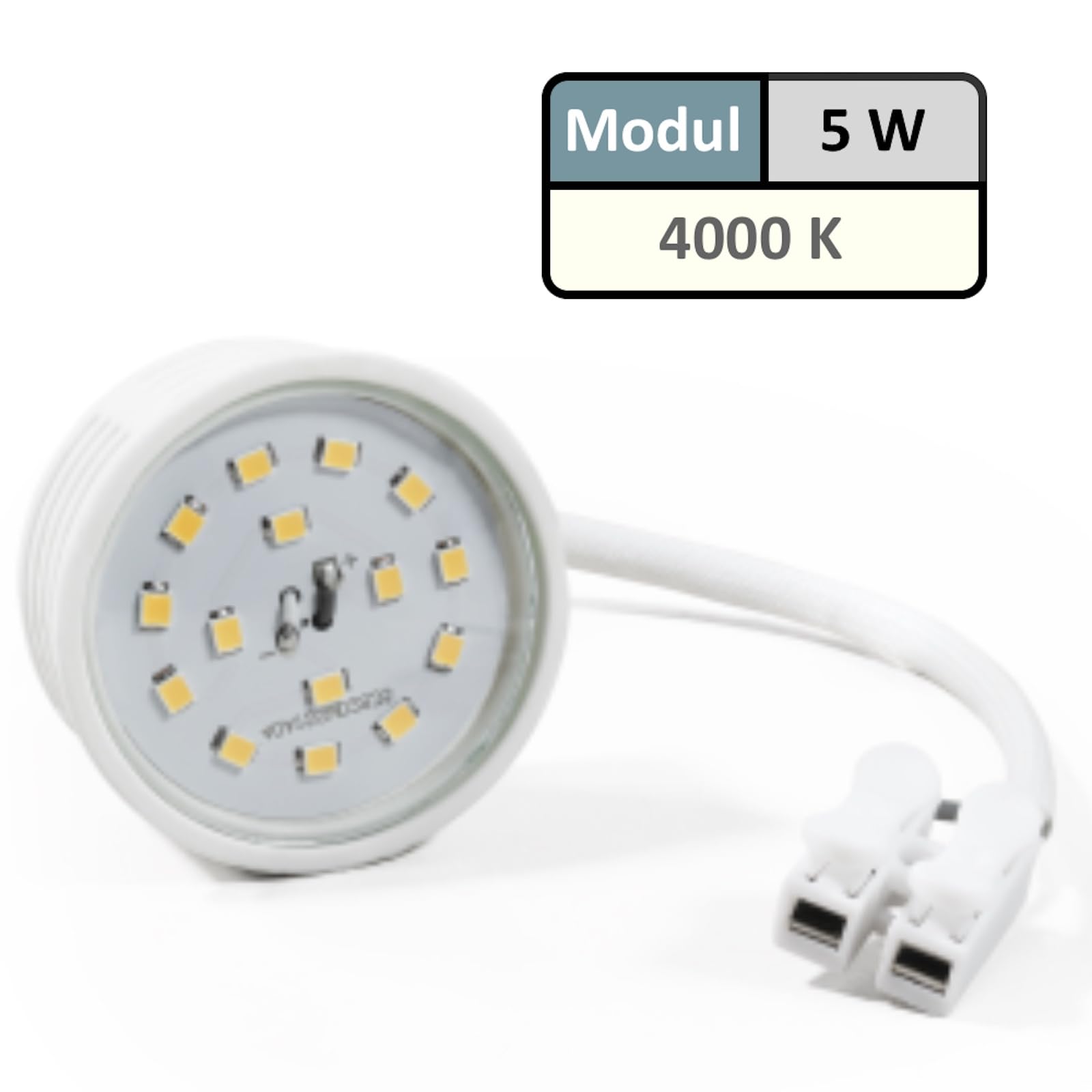 5x Flache SMD LED Modul Decken Einbauspots, 5W, 230V, 400 Lumen, Neutralweiß (4000K), Weiß, Rund, Starr, mit Sprengring, Lochausschnitt 55-65 mm, nur 28 mm Tiefe – Perfekt für Küche, Flur, Wohnzimmer