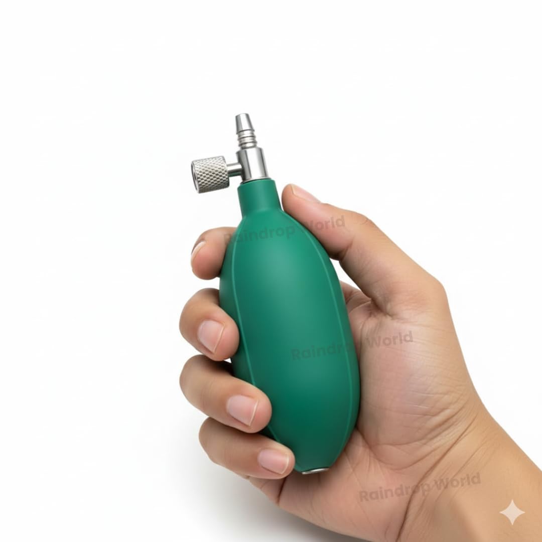 Raindrop World diamond BP Bulb Blood Pressure Monitor Rubber with Metal Valve Green color 1 Pcs-image-6
