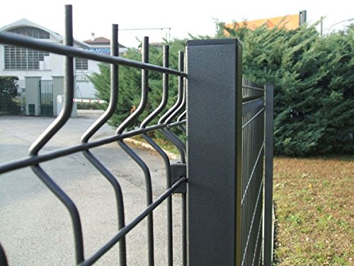 ITALFROM PALO Tubolare Quadro Antracite 50X50 mm - Altezza PALO 230 cm - Completo di 4 PIASTRINE per Fissaggio