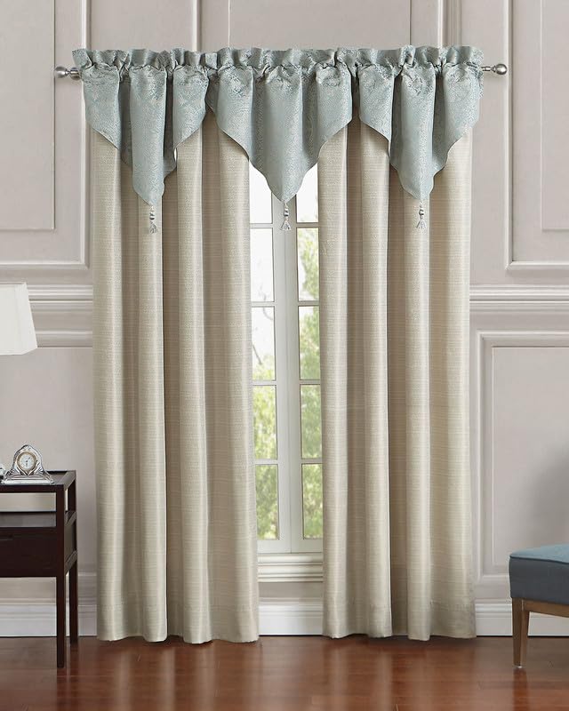 Reed Chart Store Classic Living Room and Bed Room Contemporary Pattern - 7 Feet Long Set of 3 Elissa Curtain Panel Pair 3