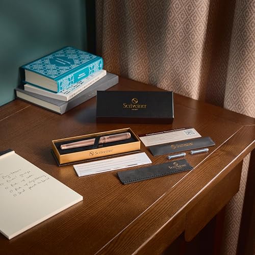 Image of Scriveiner Luxury Fountain Pen - Stunning Copper Luxury Pen, Schmidt Gilded Nib (Fine), Converter, Best Pen Gift Set for Men & Women, Professional, Executive, Office, Nice Pens