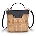 Rattan Umhängetasche Korbtasche Handtasche, Rattan Tasche Kreis Strohbeutel Handbemerkte Tasche Weben Korb Handgewebte Tasche Sommer-Strandtasche Schultertasche Umhängetasche Für Damen / Frauen