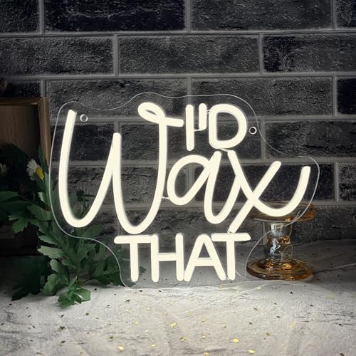 Image of Mutank I'D Wax That Neon Sign, Beauty Salon Salonneon Neon Light USB Powered LED Dimmable, for Waxing Studio Skincare Hydrotherapy Professional Salon Beauty Studio Sign, Beautician Gift(12.9 * 8.6In)