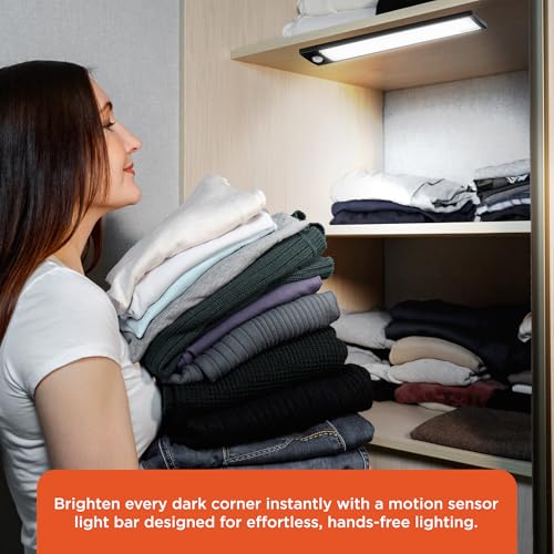 BLACK+DECKER Rechargeable Motion Sensor Light Bar, 200 Lumens Magnetic LED Closet Lights, Wireless Under Cabinet Lighting for Garage, Hallway, Closet & Basement, (1) - image 3