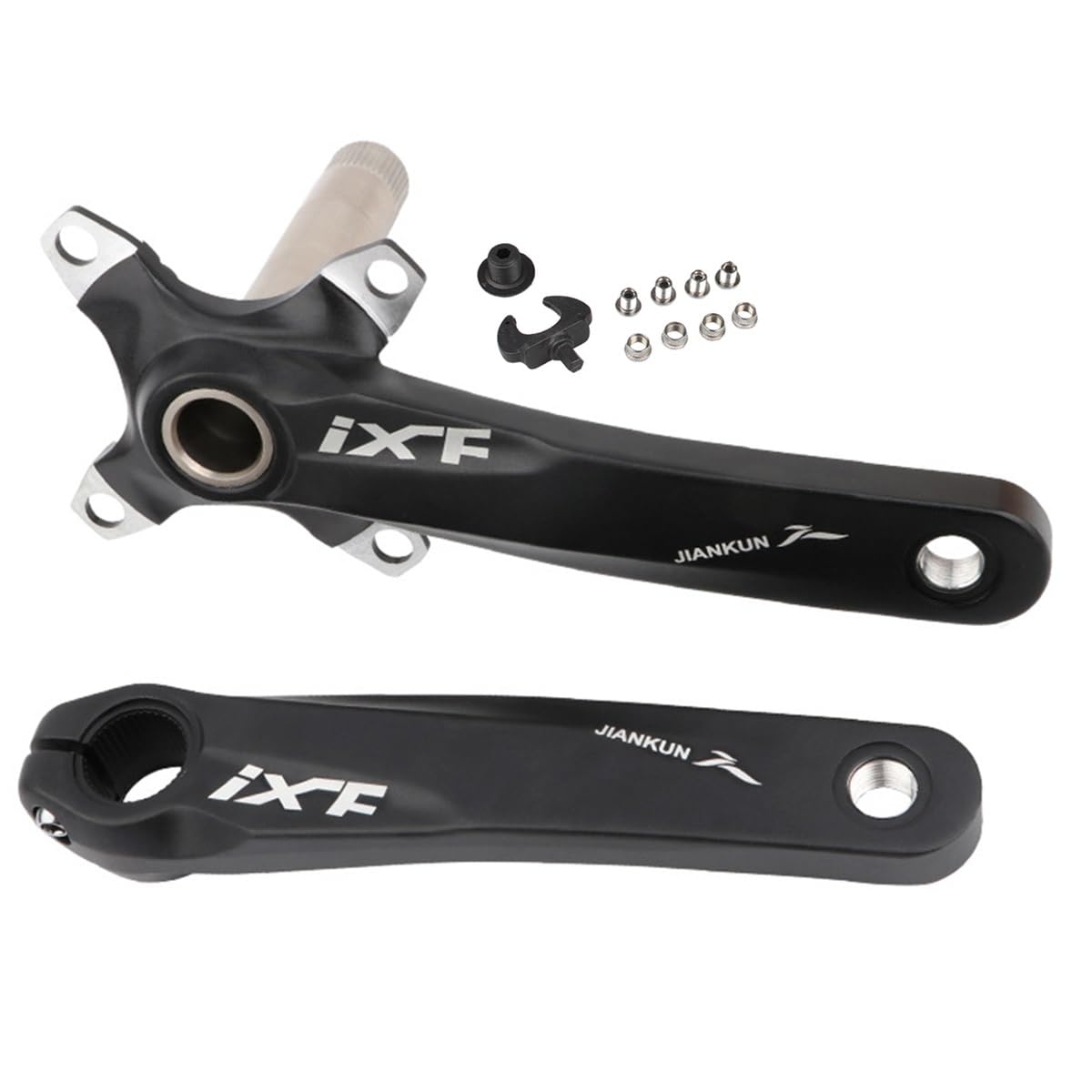 Ramię korbowe MTB 170 mm stop aluminium lewy prawy mechanizm korbowy rower zintegrowany do roweru górskiego (czarny)