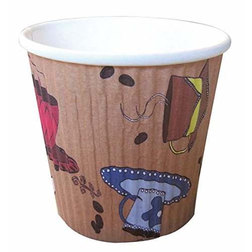 PacknWood 210GCR4T Rippled Teacup Design Cup - 4oz - 1000 pcs