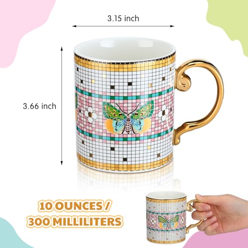 Set de 2 tazas de café de cerámica con diseño butterfly miniatura 2