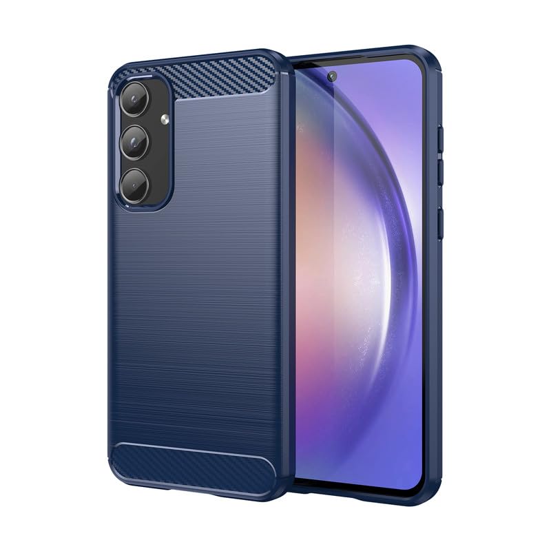 Image of Hybrid Carbon Fiber Back Case for Samsung Galaxy A55 5G (Blue)