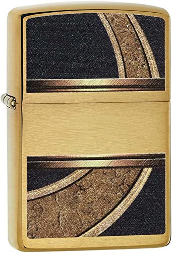 Encendedor Zippo Oro y Negro - Latón Cepillado 81168 miniatura 1