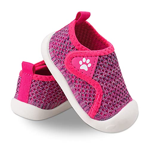 Charrost Zapatos deportivos a cuadros para bebés y niñas, tallas 3/4/5/6/7/8T. Suaves, bonitos, flexibles para los primeros caminantes. Antideslizantes, sin cordones, puntera ancha para interiores y