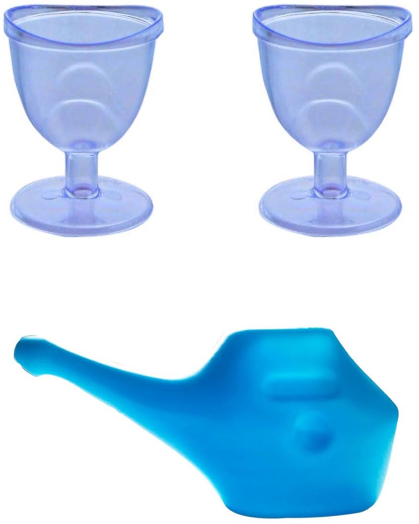 Webshoppers - Eye Wash Cup (Pack of 2) + Jal Neti Pot | Nasal Rinse & Sinus Relief | Eye Rinse Cup for Dryness & Irritation | Unbreakable, Travel-Friendly, BPA-Free | Ayurvedic Wellness Cleansing Kit-image-45